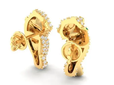 Asian Dragon Luxury Pave Stone Earrings  2021 3D print model