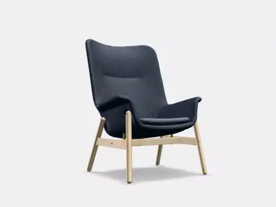 VEDBO High-back armchair Low-poly 3D model