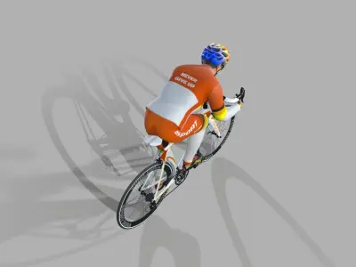 Humano Biking Man Low-poly 3D model