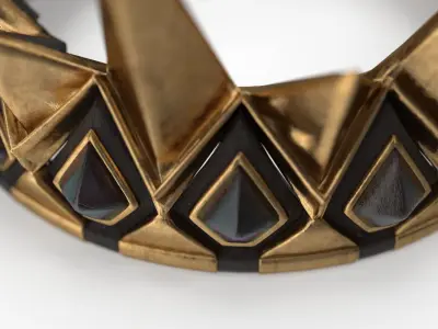 medeival spiked Crown with dark gems 3D model