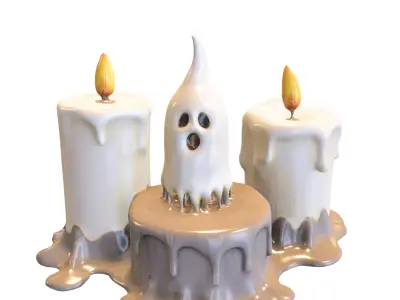 Haunted Ghost Candle 3D model