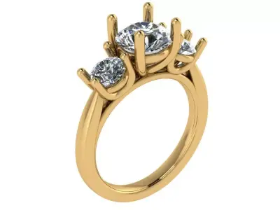 trinity ring with cathedral shank  3D print model