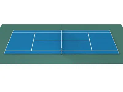 Lawn Tennis Court Low-poly 3D model