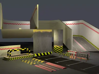 Car Parking Props Low-poly 3D model