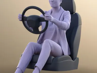 Juliette 10779 - Business Woman Driving A Car 3D model