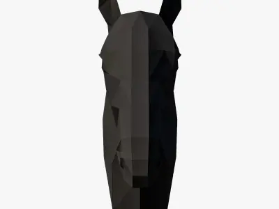 Paper Animal Heads Low-poly 3D model