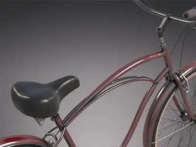 Realistic Cruiser Beach Bicycle  3D model