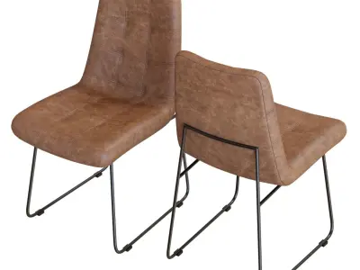 Crate and Barrel Naomi Dining Leather Chair 3D model