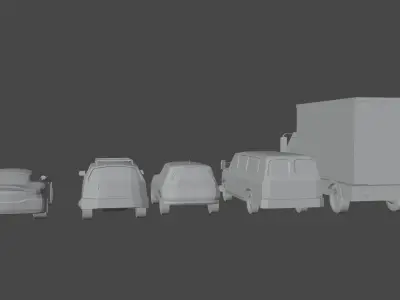 Low poly car pack Low-poly 3D model