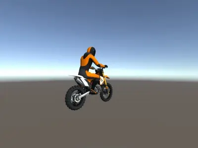 Low Poly Dirt Bike With Rider-1 Low-poly 3D model