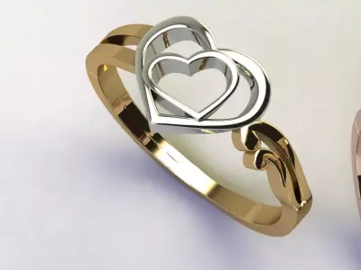 Heart ring 17 3D print model