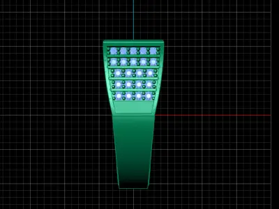 Print Ready STL 3DM  Gents Rings Diamond Men Ring  3D print model 9
