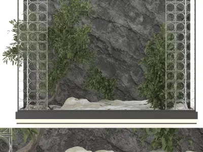 Indoor Garden with Glass Block Walls 3D model