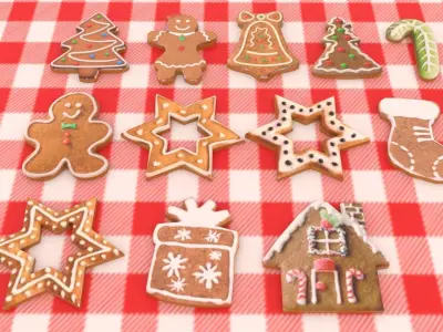 Christmas Cookies Low-poly 3D model