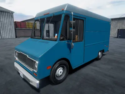 Box Van unity asset Low-poly 3D model