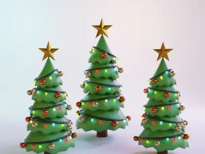 Christmas tree Free low-poly 3D model purchase