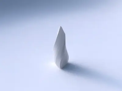 Vase puffy tipped triangle with bands 3D print model