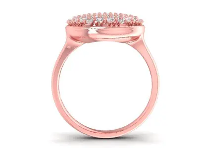Luxury Oval Pave Diamond Ring for Women 3130 3D print model