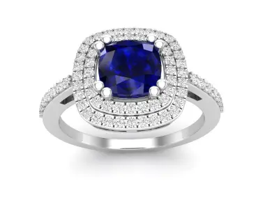 AV 502 Round White Diamond Ladies Bridal Halo Engagement Ring  3D print model