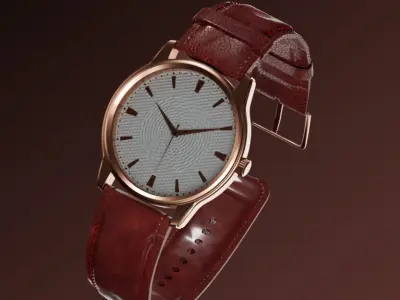 Rose Gold Luxury Watch Model 3D Blender 3D model