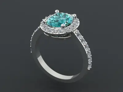 Oval ring 3D print model