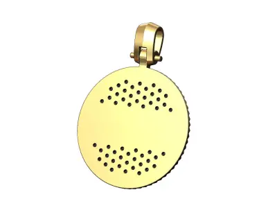 BOY diamond iced fluted bezel pendant with bail 3D print model