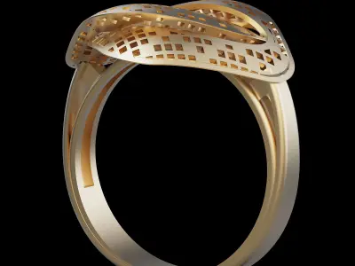 Lux ring silver gold  printable jewelry 3D model 3D print model