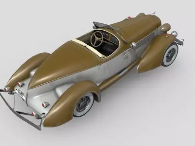 Low Poly Car - Auburn Speedster 851 Low-poly 3D model