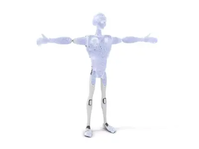 Sleek Gray Robot model pack Low-poly 3D model