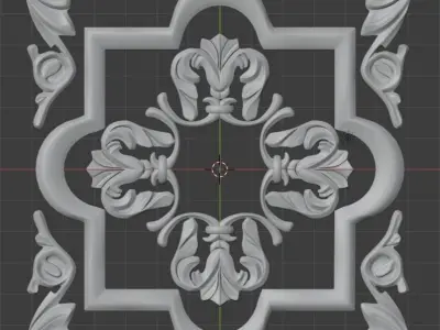 Decorative floral baroque  CNC 3D print model