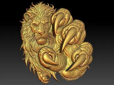 1 Lion CNC Relief Model 3D print model