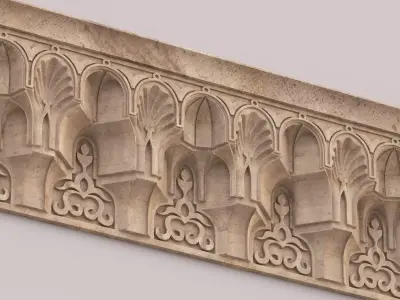 Classic Islamic Muqarnas Cornice 002 3D model