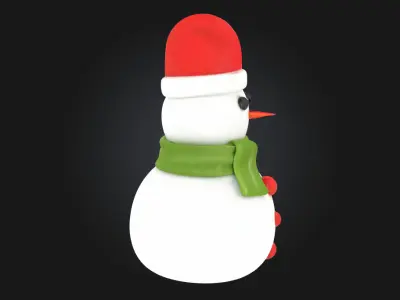 Festive Snowman  A Cheerful Icon of Winter Joy 3D model