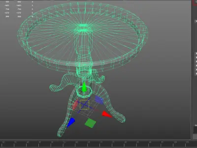 Wooden table - Game Ready - VR AR Low-poly 3D model