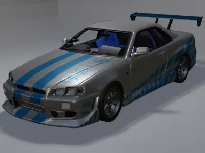 SKYLINE GTR R34 2F2F BRIAN 3D print model