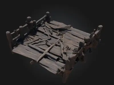 The Weathered Dock  A Quiet Echo of Coastal Life 3D model