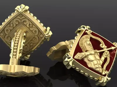 Zodiac signs Cufflinks Archer 3D print model