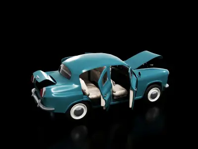 Car retro moskvich 402  3D model