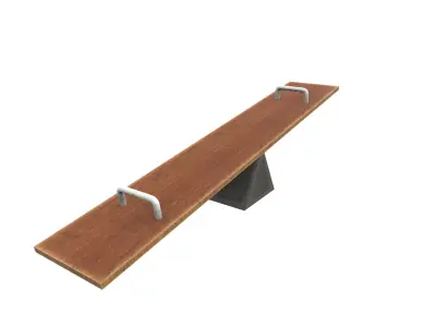 Swing 3D Model wooden bench Low-poly 3D model