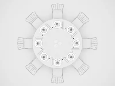 Wedding Hall Banquet Table 3D model