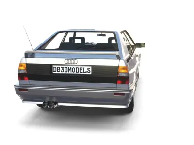 1981 Audi Coupe Quattro with interior Silver 3D model