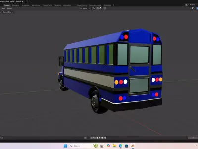 Low Poly Stylized Police Bus Low-poly 3D model