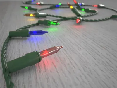 Strings Christmas Light V4 Low-poly 3D model