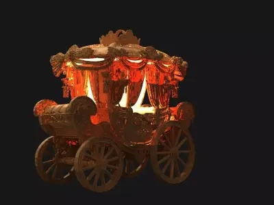 Chinese ancient  carriage   Low-poly 3D model