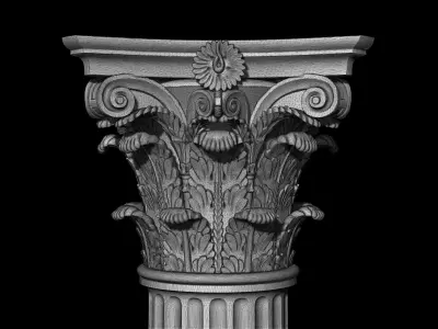 Complete corinthian column 3D model