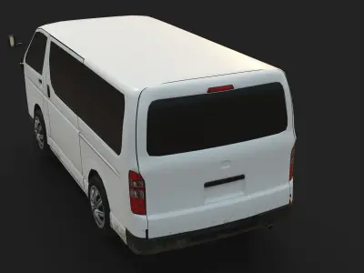 Toyota hiace van car Low-poly 3D model