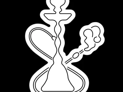 Hookah Neon Sign 3D model