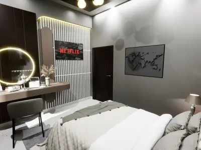 Cozy Interior Design  Ready to Render with Materials Textures 3D model