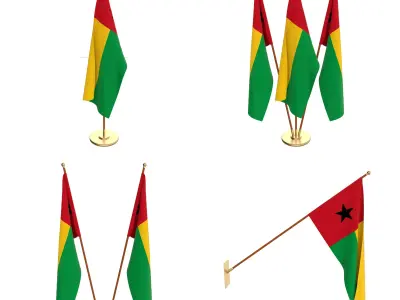 Guinea Bissau Flag Pack 3D model