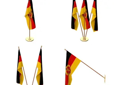 East German Flag Pack 3D model